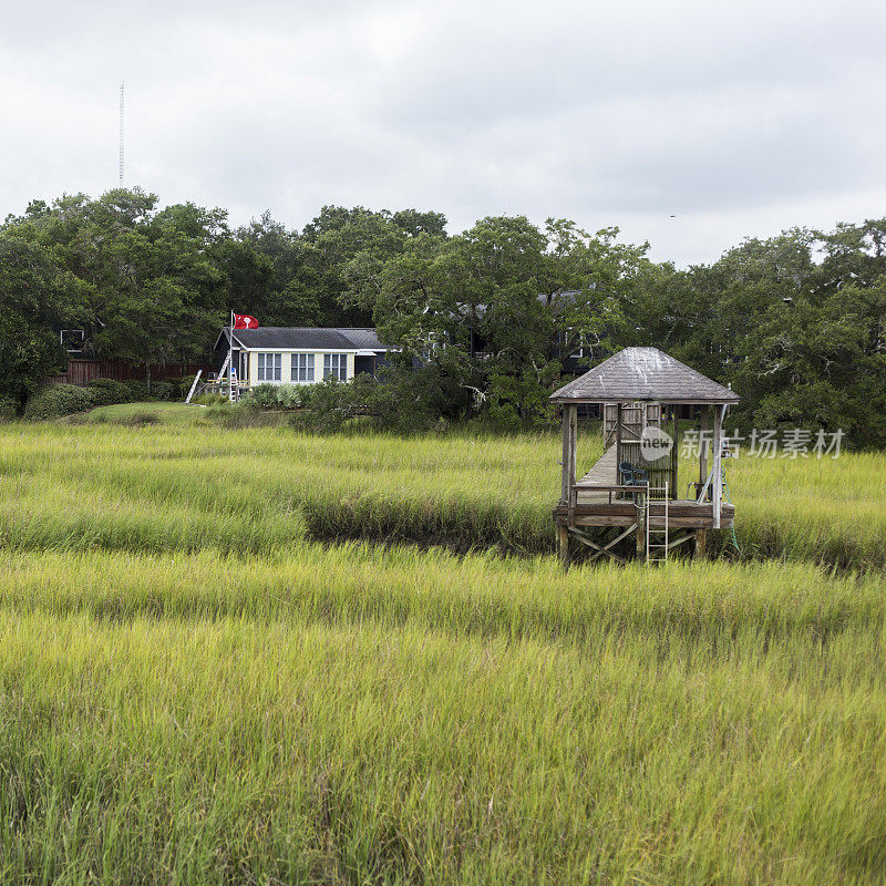 南卡罗来纳州的Shem Creek Marsh